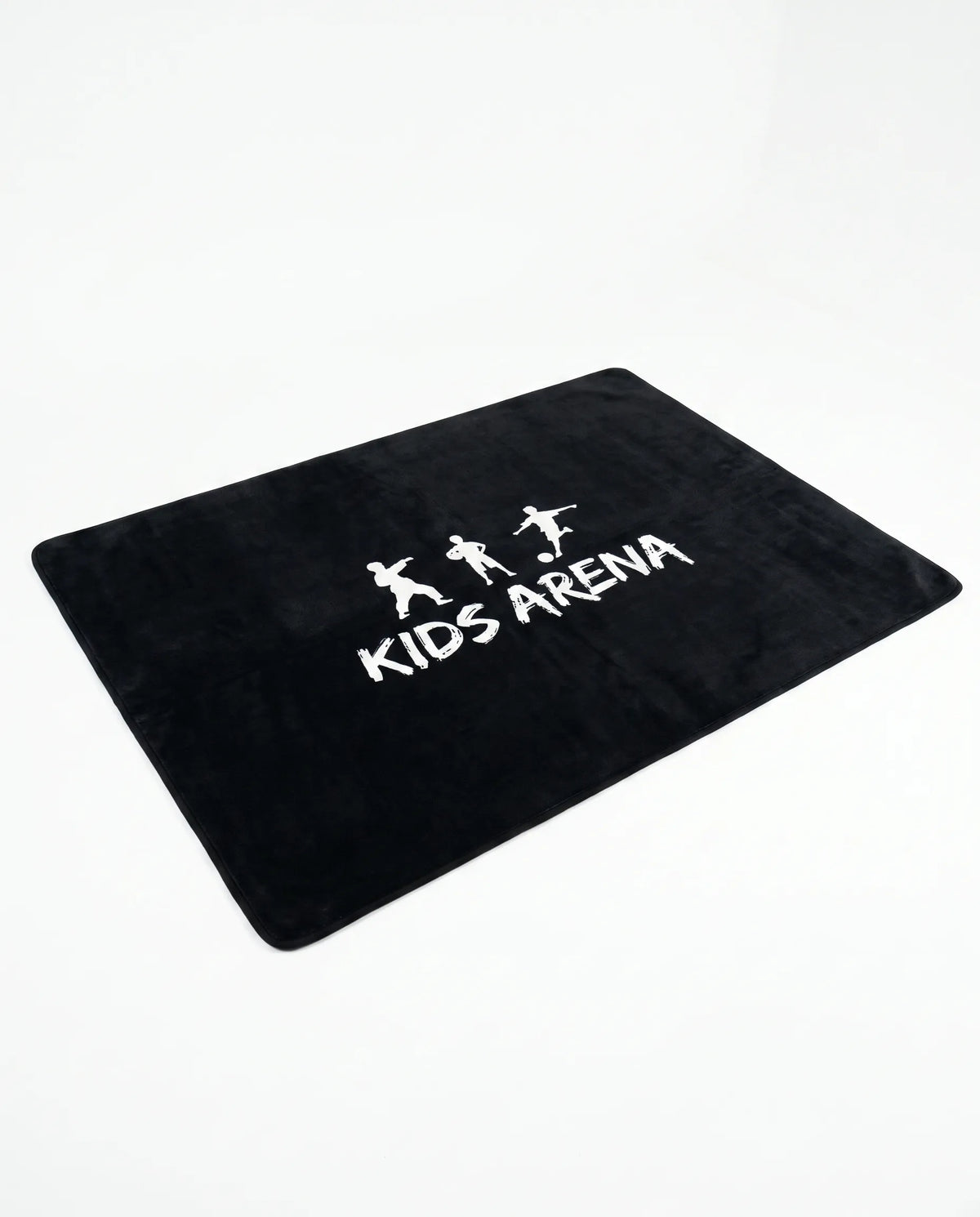 Kids Arena antislip speelmat in zwart met wit logo, van bovenaf